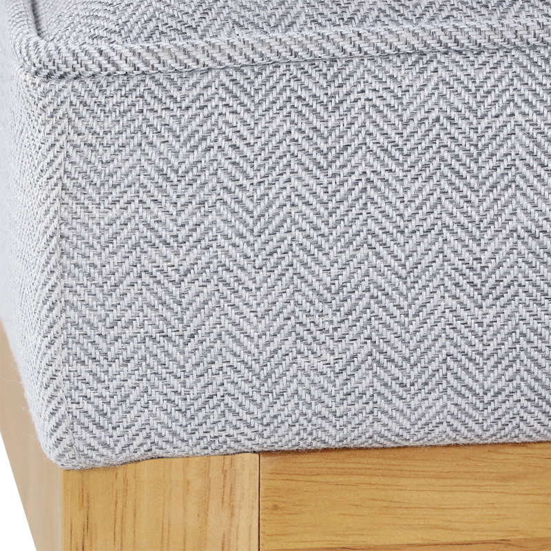 Abbeville Upholstered Barrel Chair, Herringbone Grey