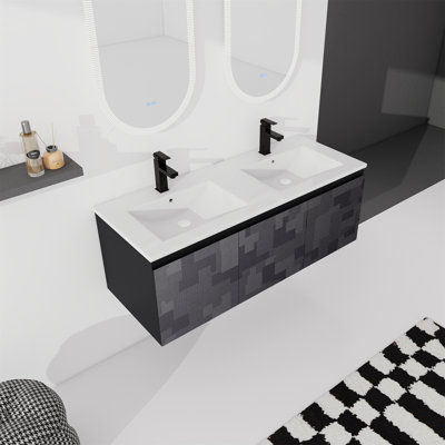 Meuble-lavabo double 47,3 po avec comptoir