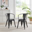 Chaise avec accoudoirs empilable à dossier Queen Anne en acier Honora-39972361