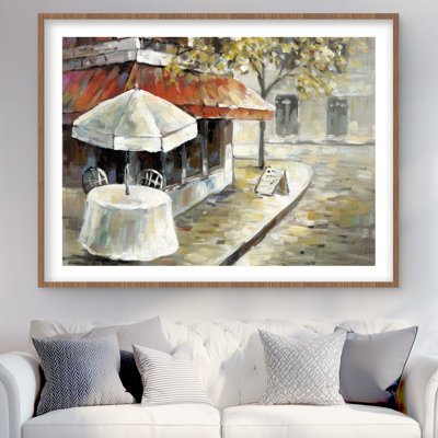 Deserte and Sunny Street - Orange, impression encadrée décorative