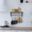 Metal/Wood Rectangle Wall Mounted Pot Rack