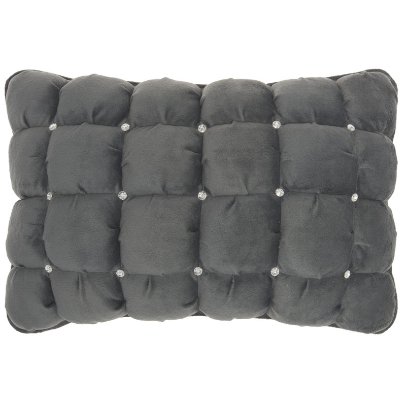 Buttons Throw Pillow, Dark Gray