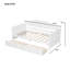 Lit de jour simple en bois avec 2 tiroirs, canapé-lit pour le salon de la chambre à coucher, aucun sommier nécessaire, blanc
