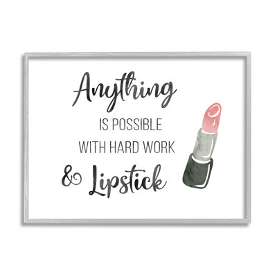 "Tout ce qui est possible avec le rouge à lèvres, le maquillage glamour" par CAD Designs - cadre flottant, impression sur toile