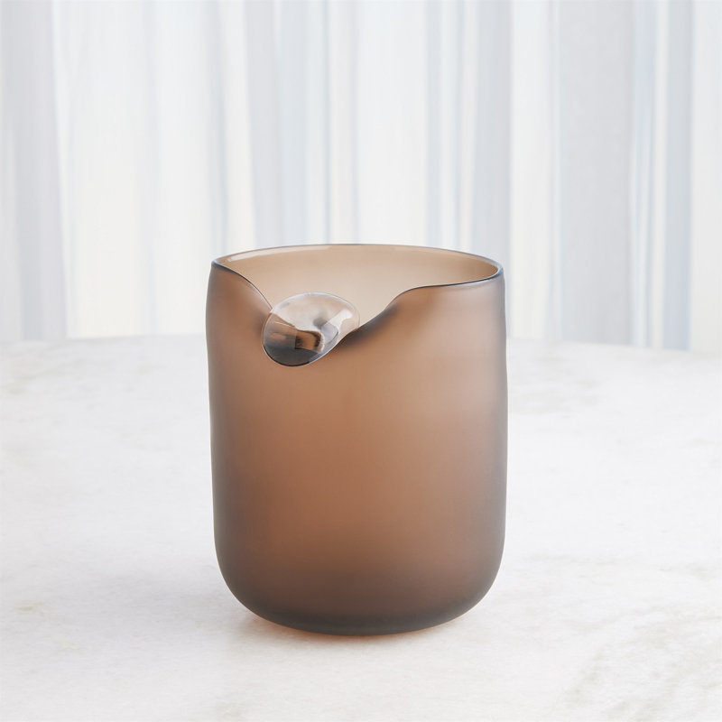 Poise Vase, Brown, 8" H x 6.5" W x 6.5" D