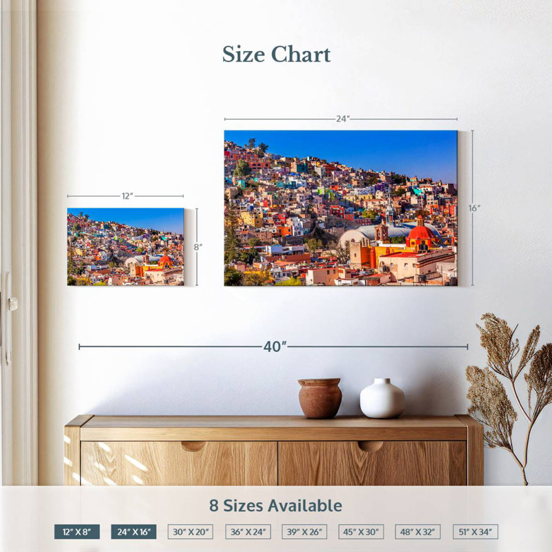 Sirci Guanajuato, maisons colorées, H 16 po x l 24 po