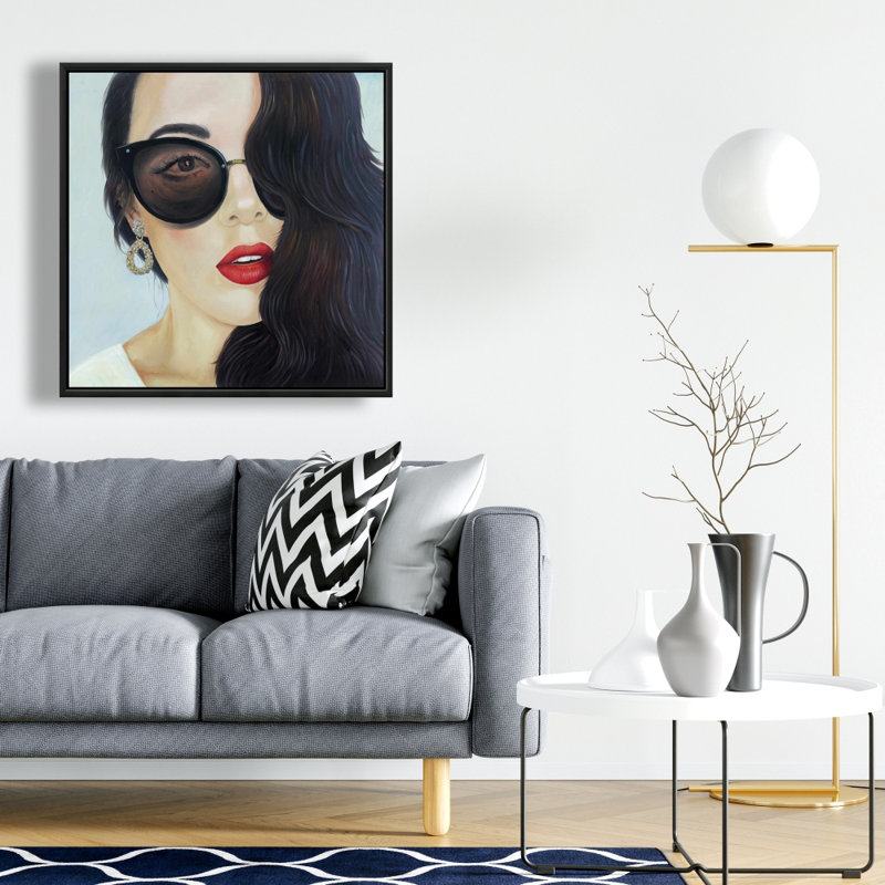 Fashionable sunglasses - 24"x24" Framed canvas