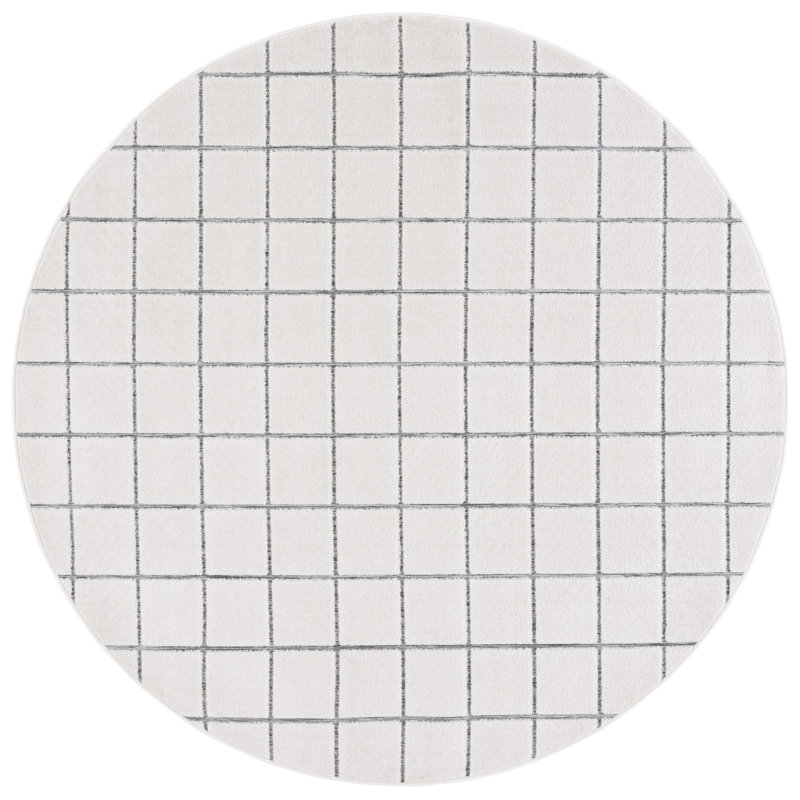 Tapis géométrique Keyandrea Performance, Rond 6 pi 7 po