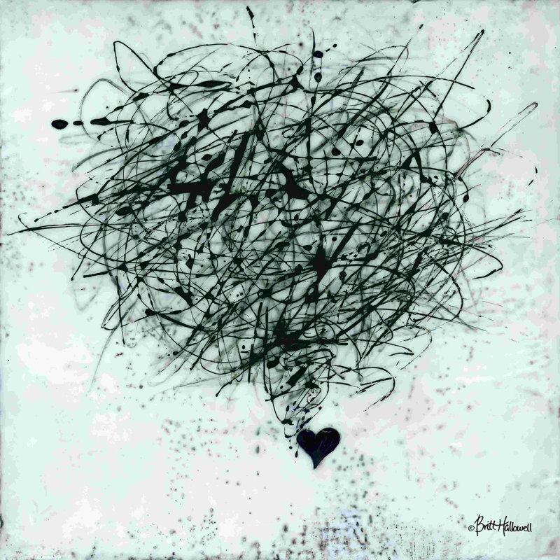 Crazy Love - peinture sur toile tendue, H 12 po x l 12 po