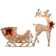 Champagne Reindeer Pulling Sleigh with Red Bow