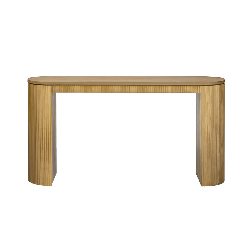 Console moderne cannelée de 59,2 po , Naturel, Non, 31.8" H x 59.05" W x 14.9" D