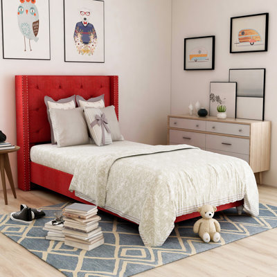 Cecilia Upholstered Wingback Bed