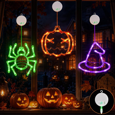Guirlande de citrouilles-citrouilles d'Halloween rechargeables, lot de 3
