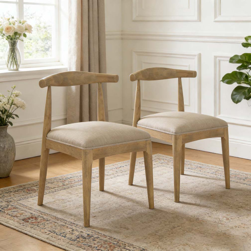 DINING CHAIR SET, light brown