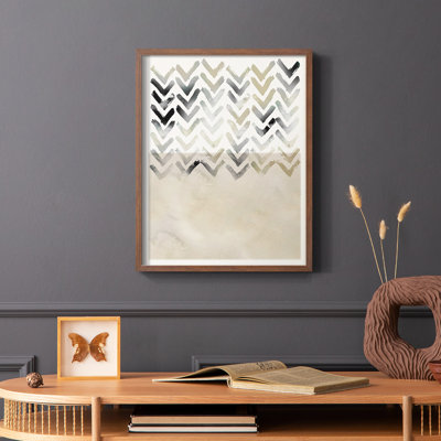 «Neutral Chevron», reproduction encadrée - bois massif