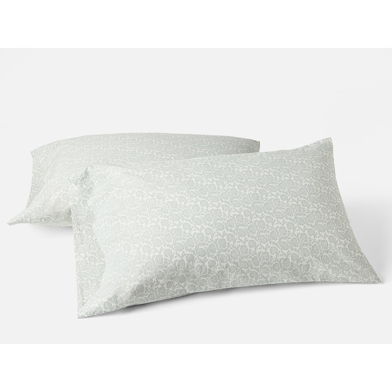 Organic Print Percale Pillowcase Set, Dew Robles, King