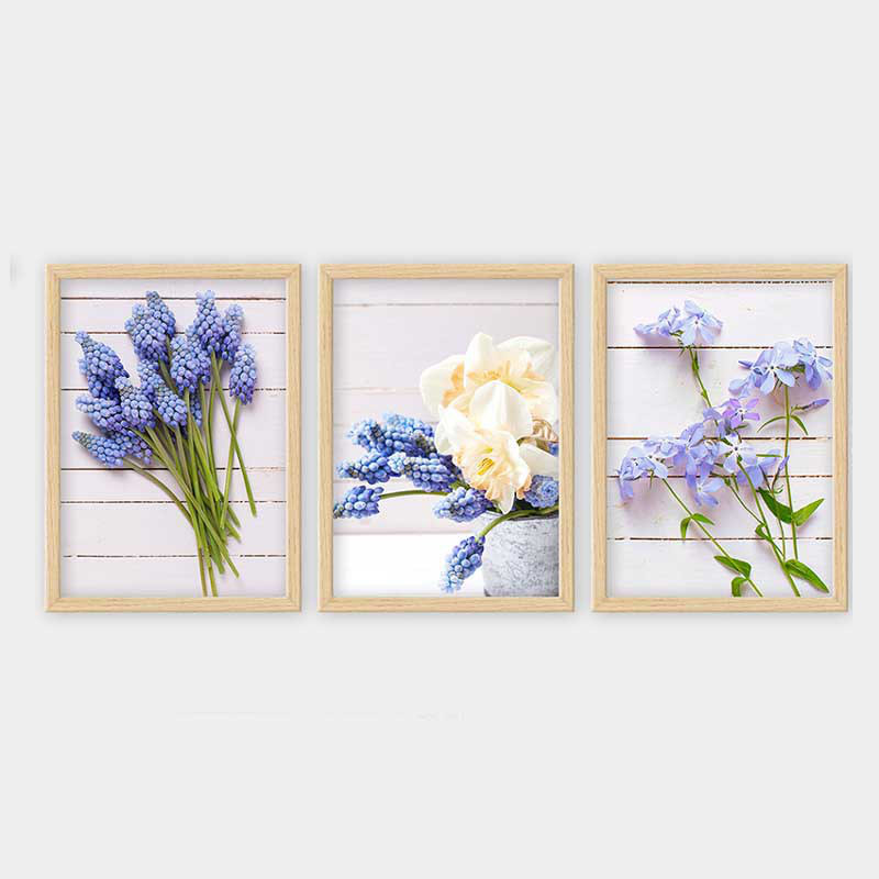 Superbe ensemble de peintures décoratives encadrées (3 pièces) de 21,7 po x 29,5 po chacune | Cadre 100% bois avec polystyrène de 0,8 pouce | Impression numérique UV | Parfait pour la décoration murale de salon, de bureau et de galerie