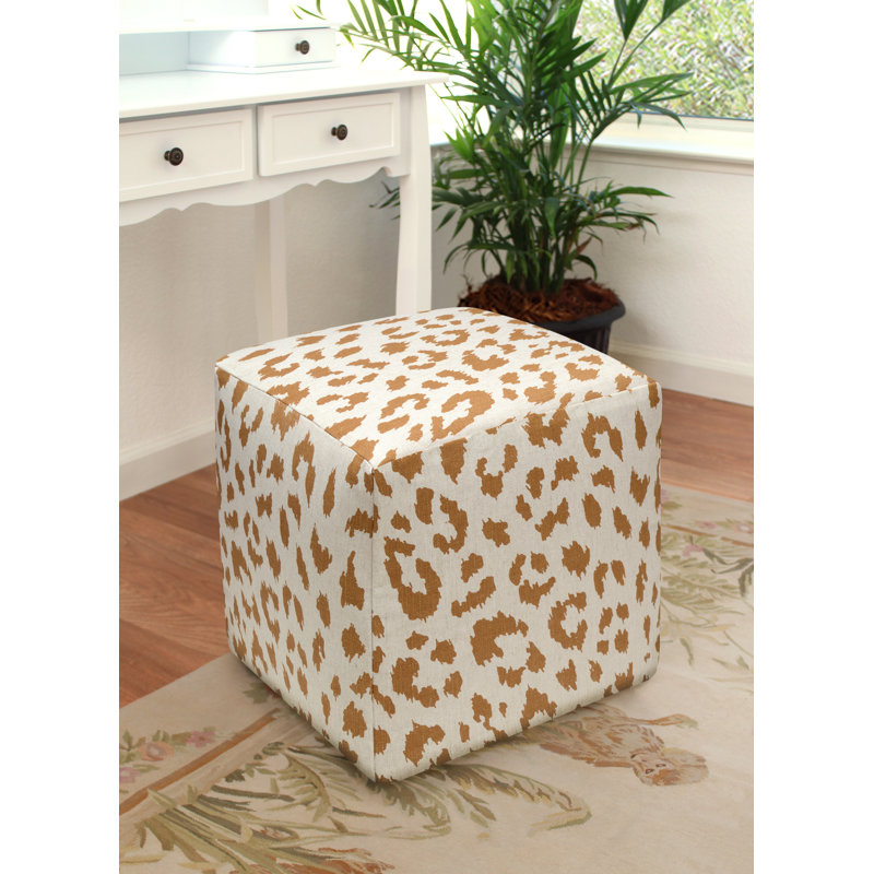 Annasophia Upholstered Pouf, Caramel