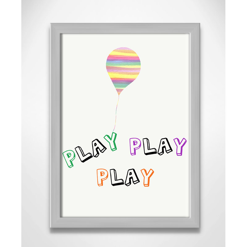 Play Play Play, impression sur papier, H 14 po x l 10 po x P 1,18 po, Encadré de boîte argent