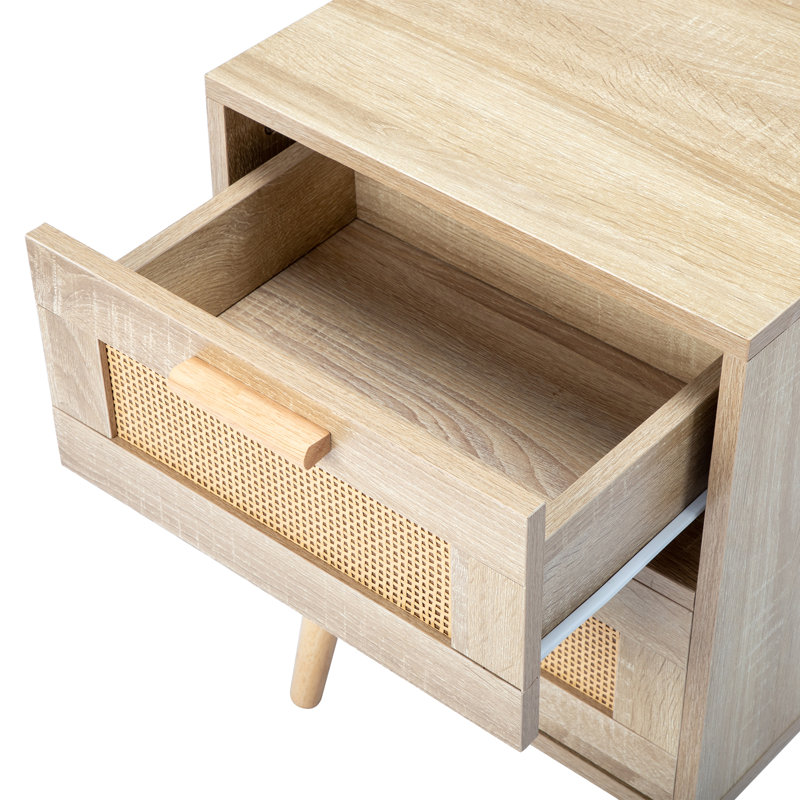 Table de chevet 2 tiroirs en brun