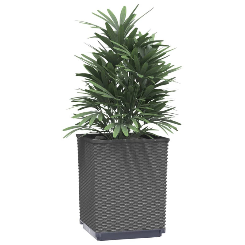 2/4x Planters Polypropylene Raised Garden Bed Plant, 2, Black