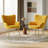Plush Velvet Upholstered Armchair with Metal Legs-1684486191