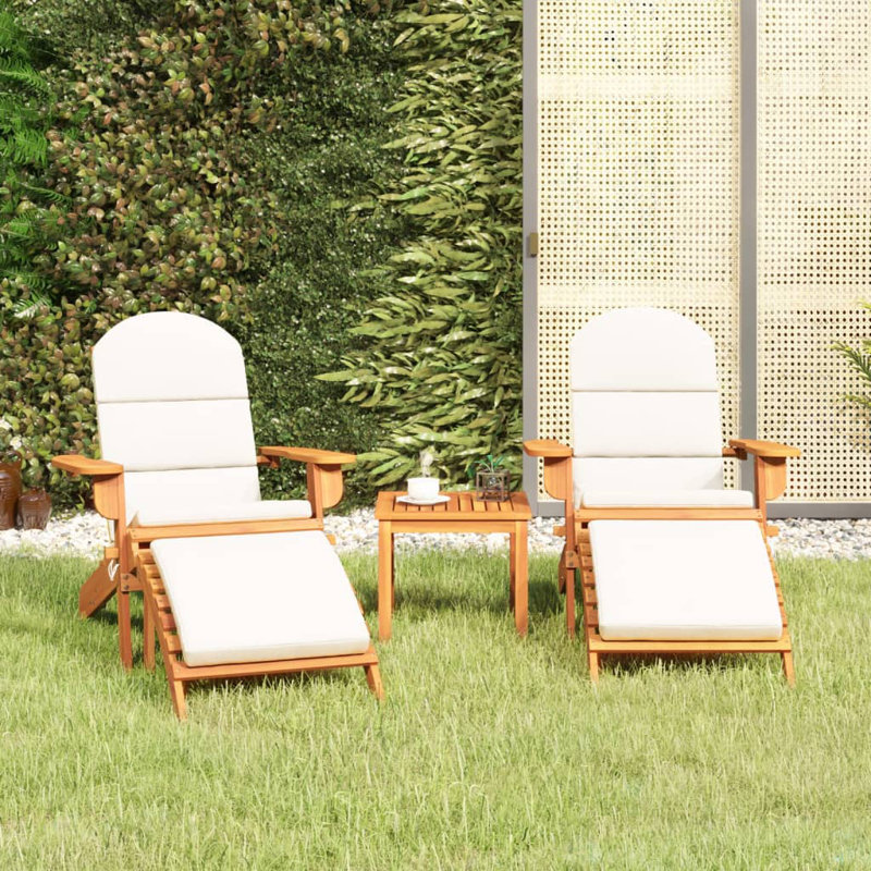 Chaise Adirondack d'extérieur Piercey, Brun / blanc