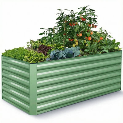 Boîte à fleurs surélevée pour jardin en métal galvanisé 6 pi x 3 pi Denisia Belisle