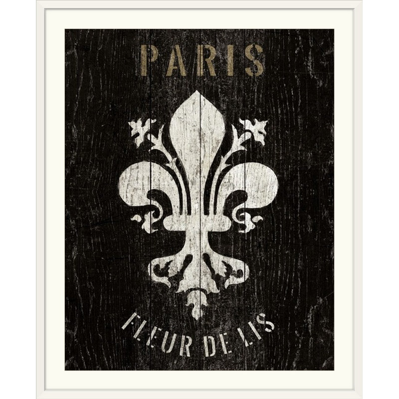 « reconditionné fleur de lis », impression, Cadre blanc, H 23 po x l 20 po x P 1 po