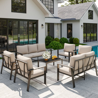 9 Person Sofa Seating Group With Coffee Table by Latitude Run