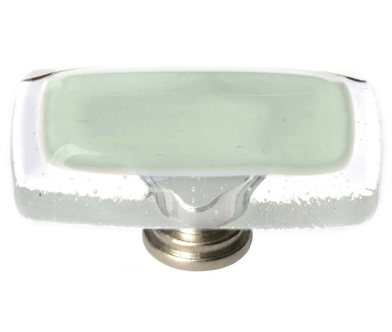Poignée longue en verre épinette 2 po, Chrome poli, Vert épinette