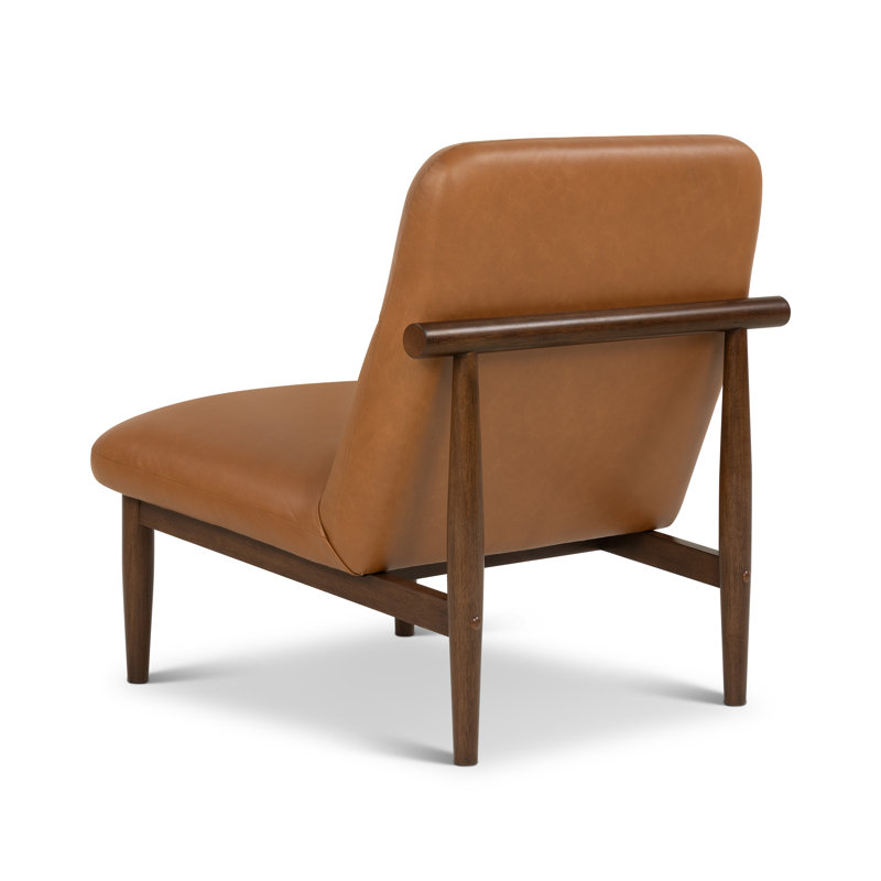 Hudson Leather Accent Chair, Panama Tan Genuine Leather