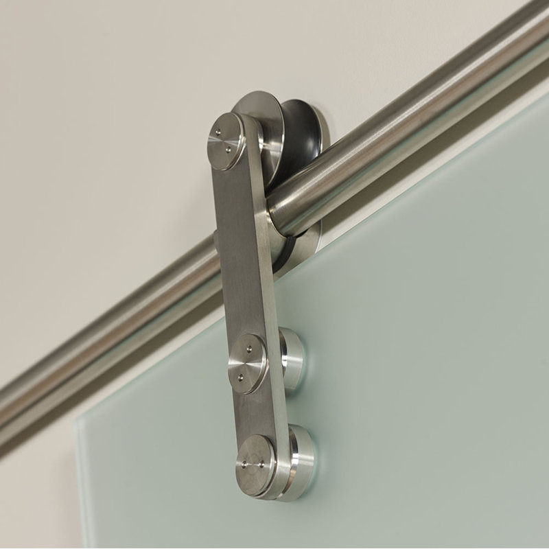  New Vision Glass Barn Door with Installation Hardware Kit,   30” W x 80” H