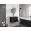 Meuble-lavabo mural 28 po avec lavabo en céramique blanche et porte à fermeture en douceur, emballage KD, chêne foncé-1870788463