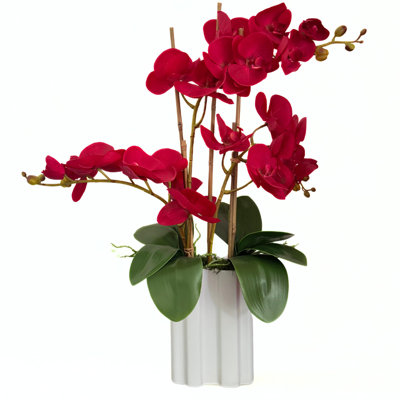  Intention rouge, arrangement floral artificiel, fleur artificielle d'intérieur de grande taille avec de belles fleurs et un feuillage qui dure éternellement