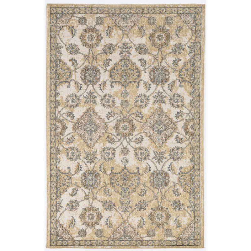 Tapis ivoire en laine Bodily, Rectangle 2 pi x 3 pi