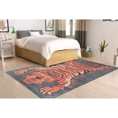 Luxurious Machine Washable Carpet, 100% Polyester, 7.5 x 10.8 Feet | Pile Height: 0.2 Inches, 1850 g/m² | Recycled Poly Cotton Underside, Easy Care, Perfect for Living Room & Bedroom, Soft & Durable Design