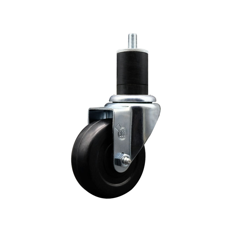 Roue de 3,5 po pivotante en caoutchouc souple de 1 3/4 po SCC