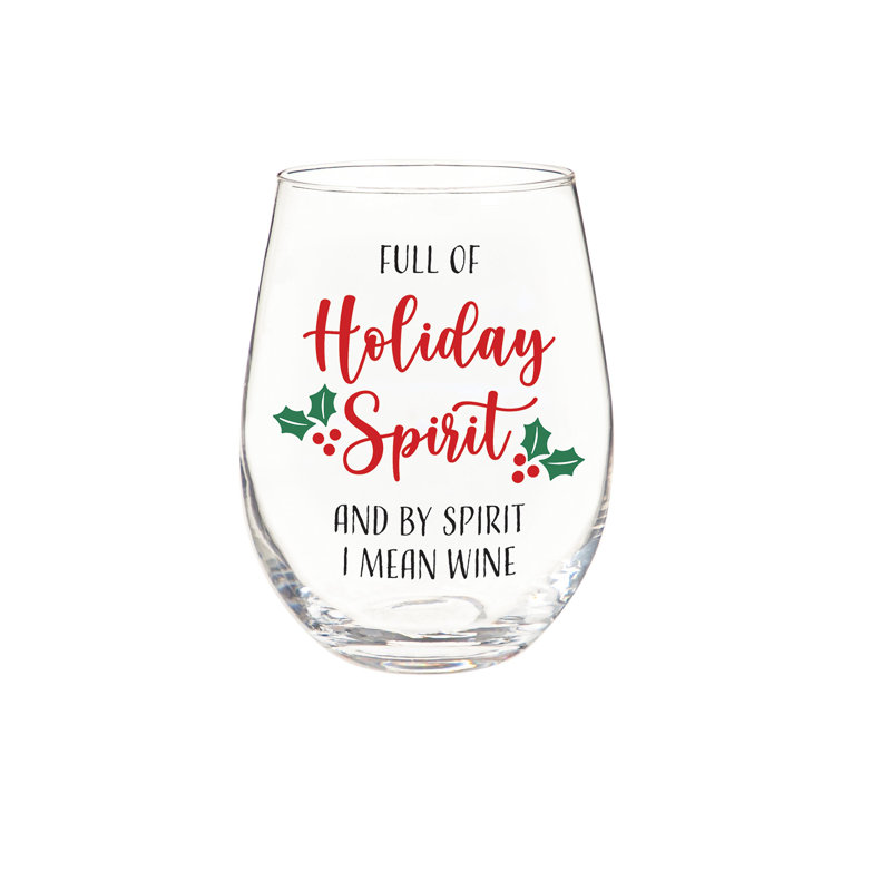 Holiday Holiday 17 oz. Verre à vin sans pied et boîte-cadeau
