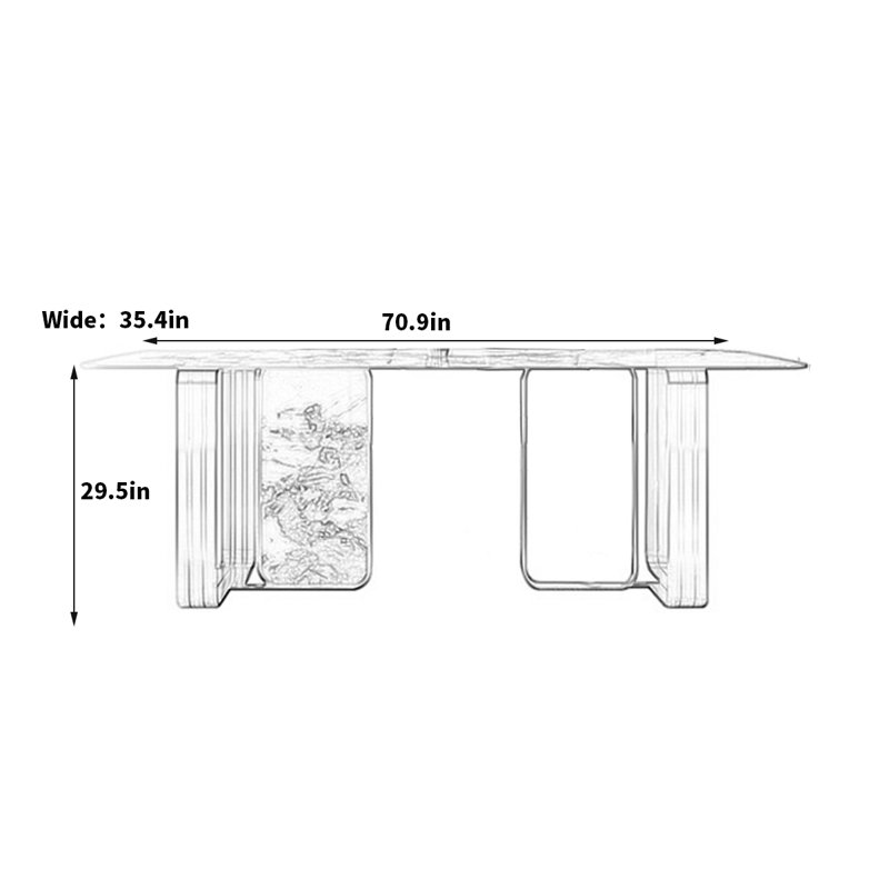 Table de salle à manger Kerryn, H 29,5 po x L 70,9 po x l 35,4 po