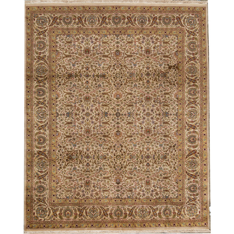 Wool Oriental Area Rug in Ivory