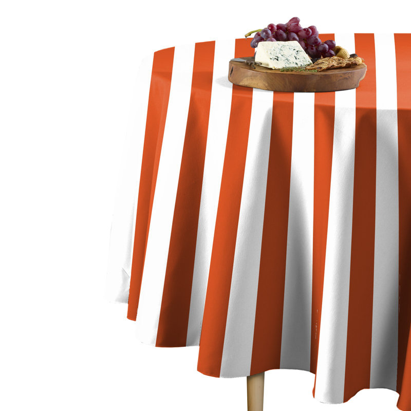 Sam Stripe Tablecloth, 84" L x 84" W, Orange