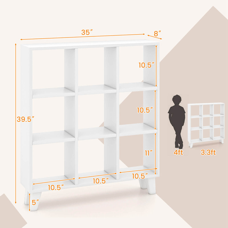 Bibliothèque 1 pièce à 9 cubes George Oliver, Blanc