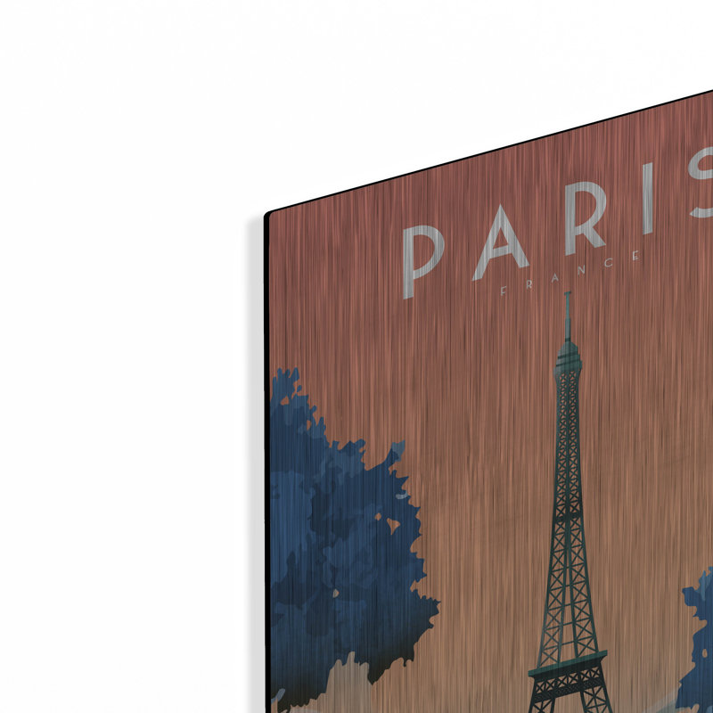  «Paris-France» par l'Arctique, art mural en métal, H 24 po x l 16 po