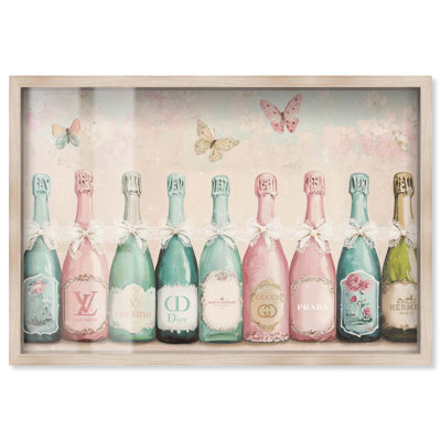 «Champagne Mint and Pink Collection Shadowbox Print», art mural par Art Remedy