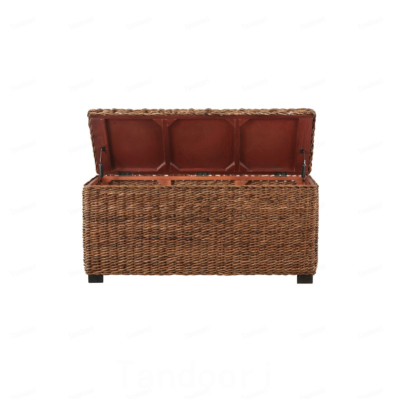 Coffre de rangement en osier de rotin