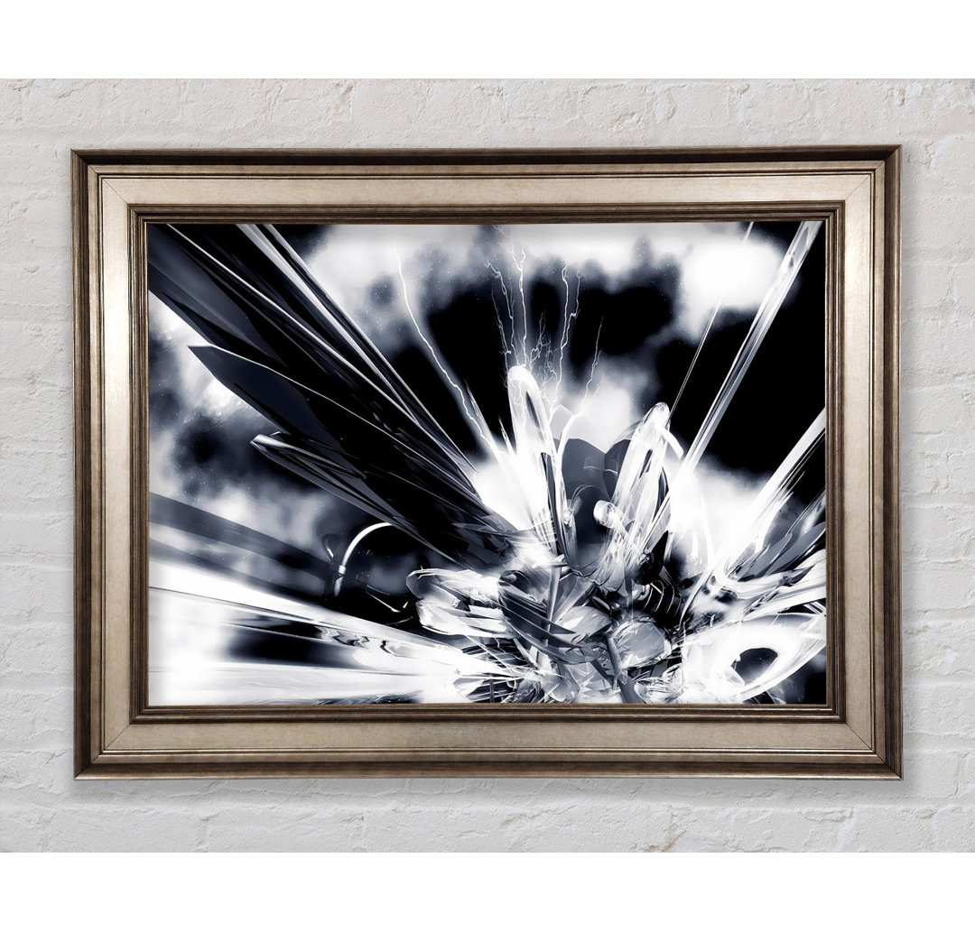 Black N White Explosive Gerahmter Druck Wandkunst