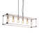  41" Modern Farmhouse 6-Light Linear Chandelier with Open Frame Pendant and Dual Chains, Adjustable Height,Ideal for Dining Room, Kitchen Island