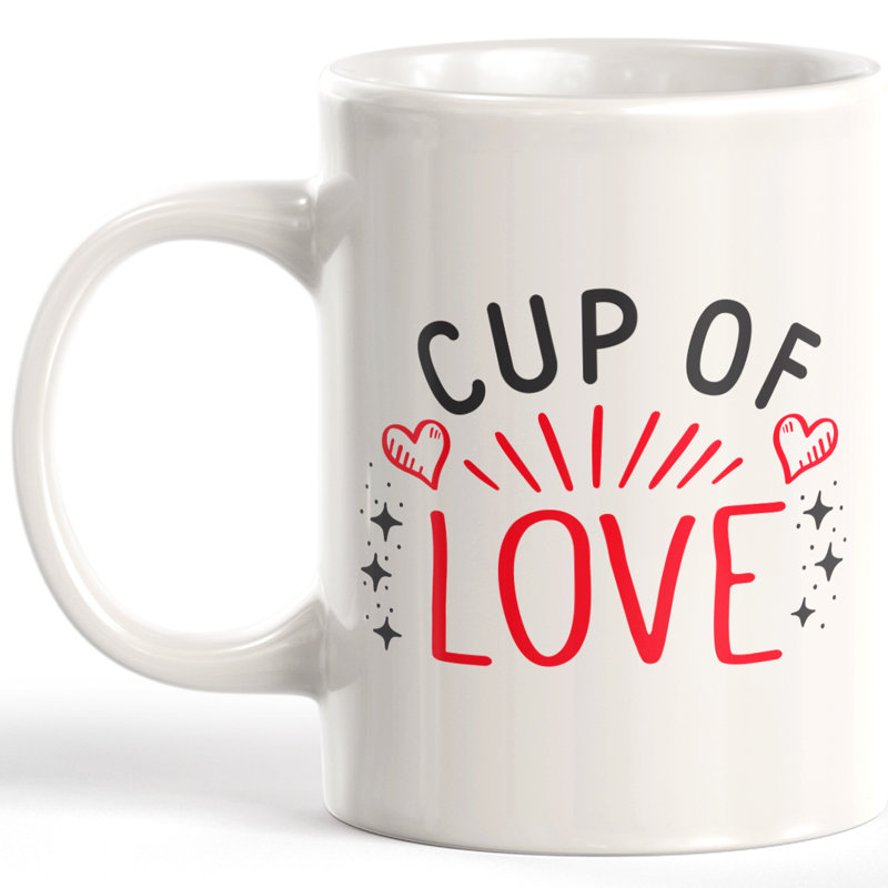 Tasse à café Cup of Love, Ensemble de verres à lait, Plastique polypropylène