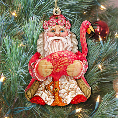 5'' Handmade Wood Shatterproof Hanging Figurine Ornament